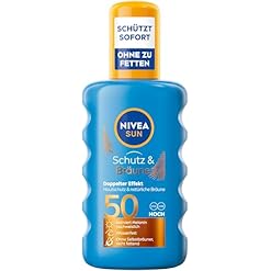 NIVEA SUN Schutz & Bräune Sonnenspray LSF 50, wasserfeste Sonnencreme mit Pro-Melanin-Extrakt für eine ebenmäßige Bräune, sofortiger Sonnenschutz vor UVA/UVB-Strahlen (200 ml)