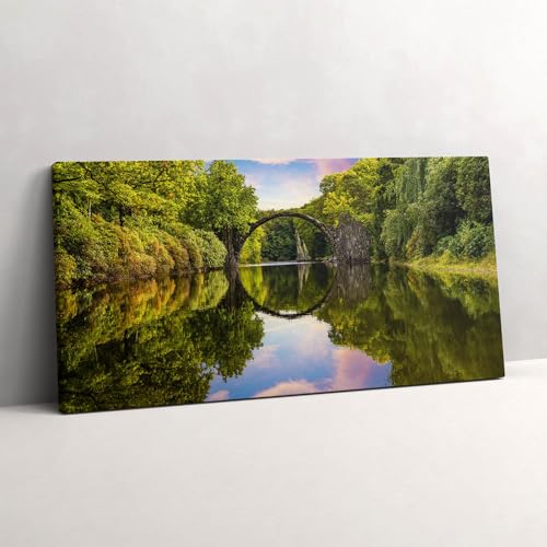 Image sur toile pont parc Kromlau Allemagne grand format 120x60cm pour tableau de salon