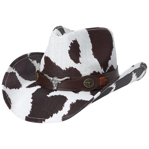 Image of WQWOVRVO Cowboy Hat,Cowgirl Hat,Western Cowboy Hats for Women /Mens /Straw Wide with Shapeable Brim Cowboy Hat for Womens