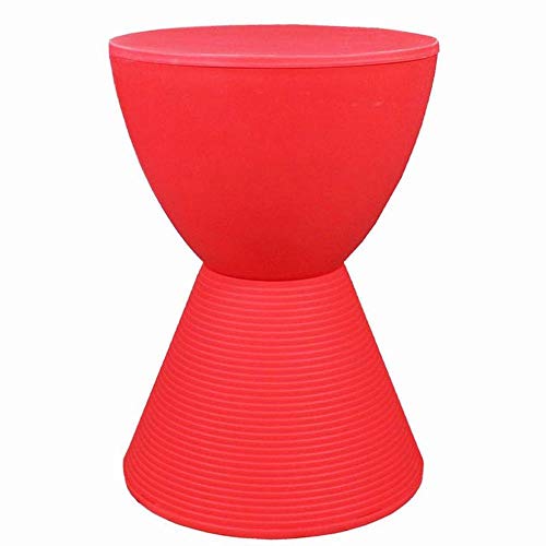 Taburete nórdico de plástico en forma de reloj de arena rojo para salón y sofá 2