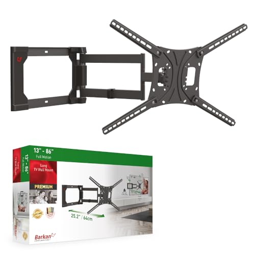 Barkan TV Wall Mount, 40-80 inch Full Motion Articulating - 4 Movement Flat/Curved Screen Bracket, Holds up to 110lbs, Patented, Extra Stable