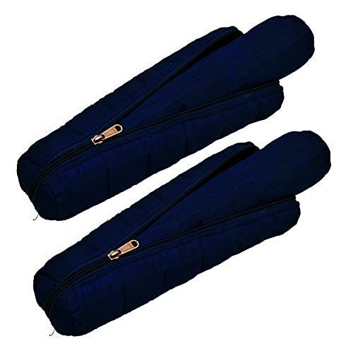 Kuber Industries Bangle Box, Watch Case, Bangle/Watch Organizer, Bracelet Pouch With 1 Roll, Pack of 2 (Navy Blue) (HS39KUBMART023710)