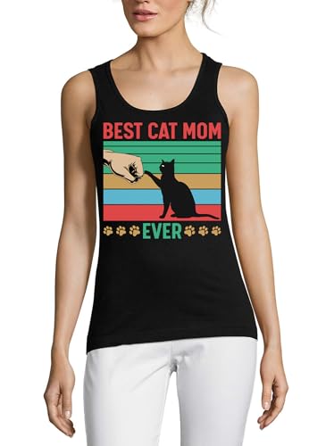 Débardeur coton femme Best Cat Mom Ever idéal pour les week-ends