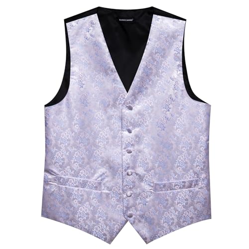 Image of Barry.Wang Men's Suit Vest Tie Bowtie Set Formal Silk Paisley Waistcoat Hanky Cufflinks Lapel Pin Set Wedding Party 7PCS