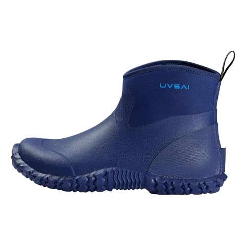Image of Men's Waterproof 5.3-inch Ankle High Garden Shoes Rain Boots Slip-On Footwear for Gardening Farming Lawn Care Yard Work