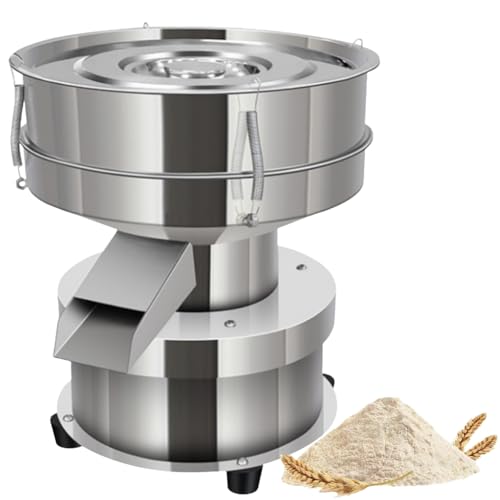 Nihig自動電動振動ふるい ステンレス鋼 50W 自動粉ふるい機、60 メッシュ スクリーン 振動粉ベーキングパウダー用 穀物粒子 食品工業加工 (フレームの高さ10cm)