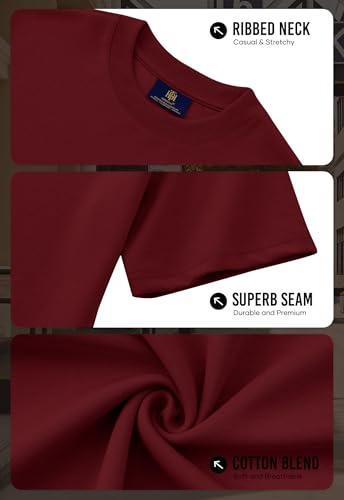 Image of Herberton Mens Oversized T-Shirts Heavyweight Cotton Stretch Fashion Thick Tee Tops (S-3XL)
