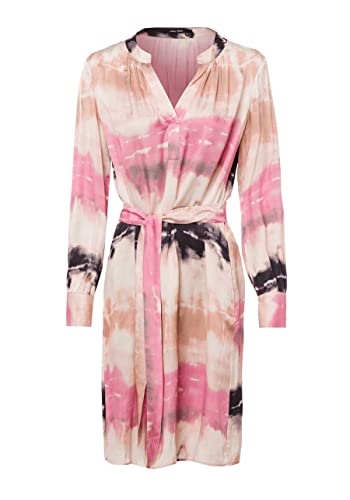 Marc Aurel Langarm Kleid Batik Viskose Taillengürtel Muster rosa Größe...