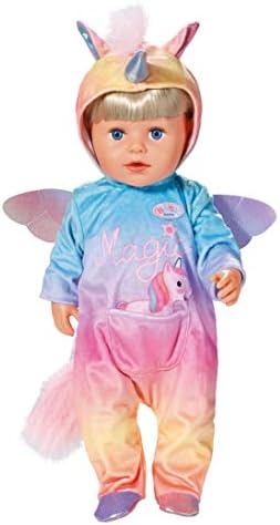 BABY born Fantasy Unicorn Onesie for 43 cm Dolls - Easy for Small Hands, Creative Play Promotes Empathy and Social Skills, For Toddlers 3 Years and Up - Includes Fluffy Mane, Unicorn Horn and Pocket