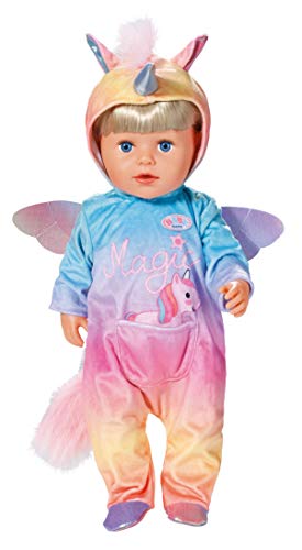 BABY-born-Fantasy-Unicorn-Onesie-for-43-cm-Dolls-Easy-for-Small-Hands-Creative-Play-Promotes-Empathy-and-Social-Skills-For-Toddlers-3-Years-and-Up-Includes-Fluffy-Mane-Unicorn-Horn-and-Pocket