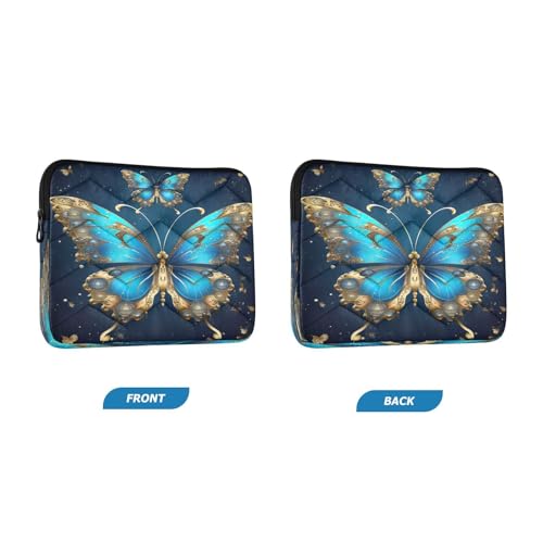 Funda para portátil 13-14 pulgadas con diseño mariposa azul miniatura 2