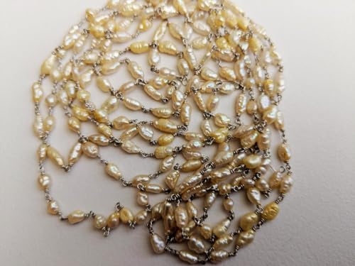 Chaînes de perles d'eau douce anti-rupture en argent 925 pour créateurs lassés