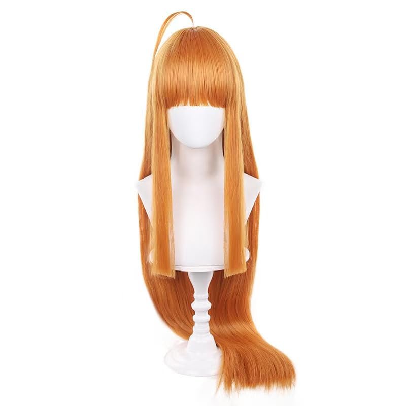 Long Straight Orange Cosplay Wig Halloween Costume Party Wig for Women