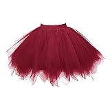 Girls Tutu Skirts Layered Tulle Princess Sparkle Puffy Tutu Costumes Burgundy