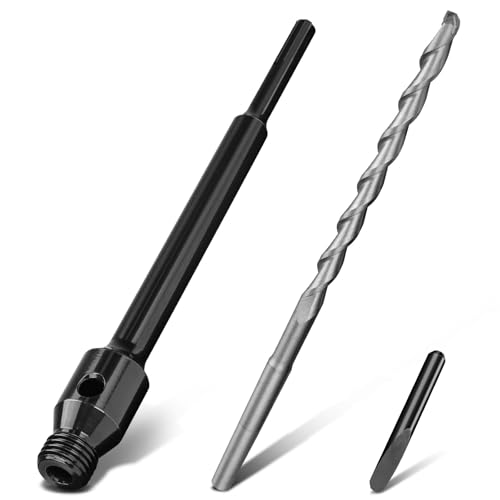Extensión de vástago M22 a SDS Plus, longitud total de 250 mm, adaptador SDS Plus para corona de perforación de diamante, con broca de centrado