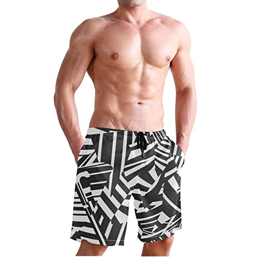 Dazzle Camouflage Men's Boy's Novelty Beach Shorts Swim Trunks Summer Quick Dry Bathing Suits S4