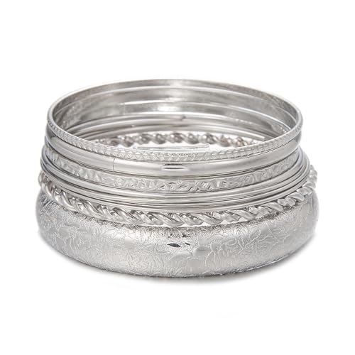 RINTOLER 16Pcs Gold Bangle Bracelets for Women - Multi Layer