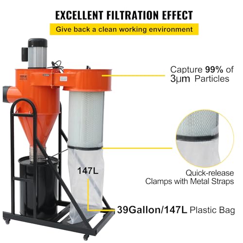 VEVOR 2 HP Vortex Dust Collector