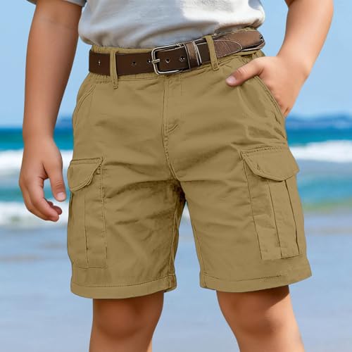 Short d'été garçon confortable à poches multiples style cargo