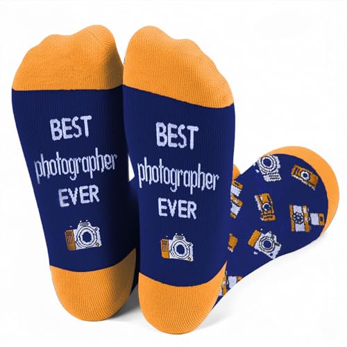 QONCV Photographer Gifts Best Photographer Socks Photography Camera Gifts for Women Men Appreciation Thank You Halloween Christmas Stocking Fillers Easter Birthday Presents Accessories Ideas