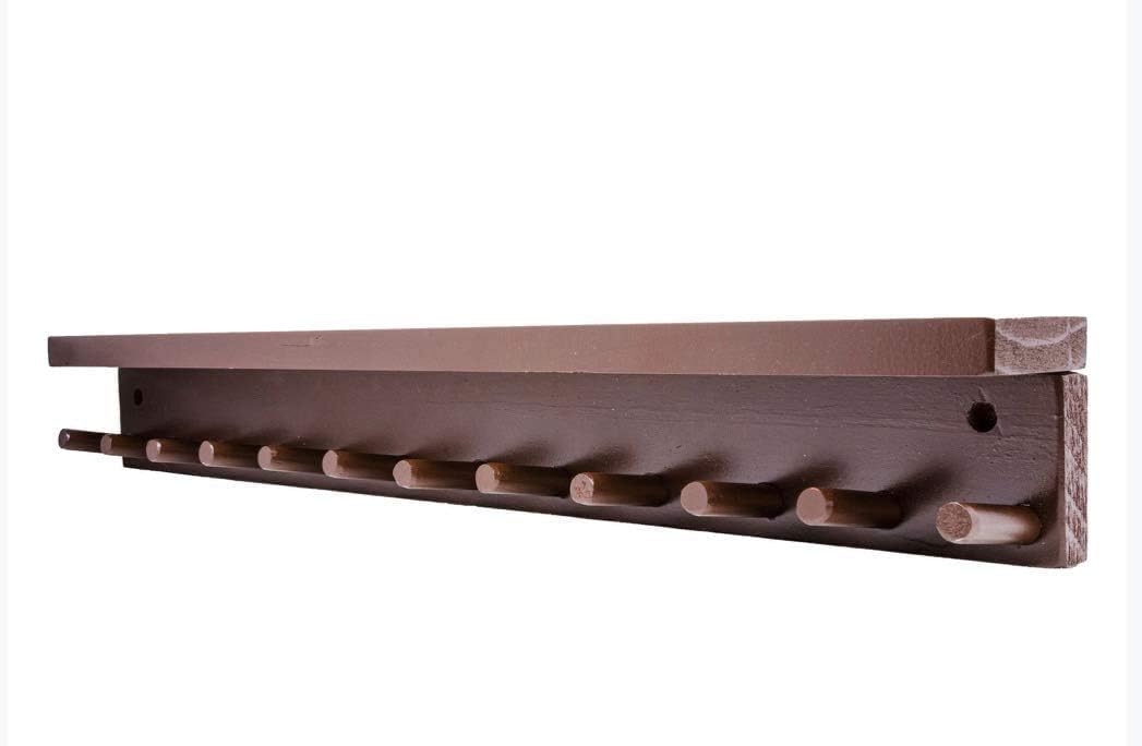 Baseball/Softball Bat Wall Mount Display Rack Wood Brown 11 Bats 6 Balls Holder