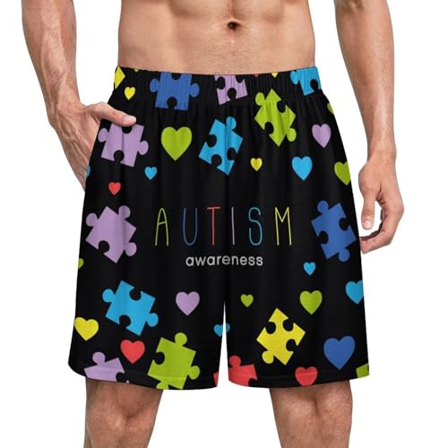 Maillot de bain autisme homme : short de sport court séchage rapide pour piscine