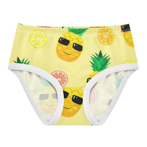 Cotton Toddler Girls Underwear Cartoon Yellow Pineapples Girl Panties Cute Durable Briefs Undies Kids 2t