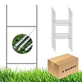 5 Pack H Frame Wire Stakes 30 x10 inch 9 Gauge Galvanized Wire -Yard Sign Stakes Fit for 4mm, 5mm Corrugated Signs, Heavy Duty Metal Step Stakes