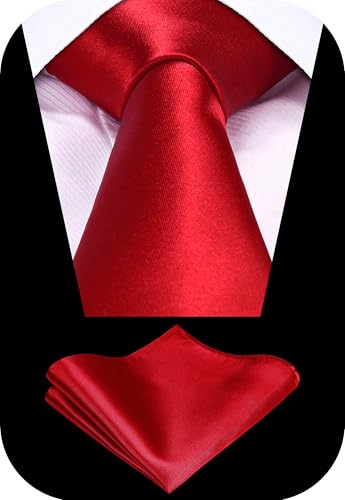 Image of TIE G Solid Satin Woven dyed Color Formal Black Necktie and Pocket Square Sets in Gift Box