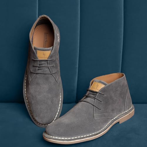 Image of LOUIS STITCH Suede Leather Chukka Boot for Men | High Ankle Casual Office & Trekking Shoes | Hiking Boot | Stitch Down Desert LSSD