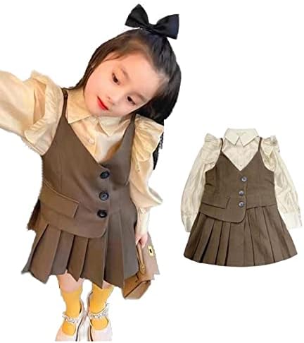 BAOBAO バオバオ 女の子 子供服 フォーマルワンピースとシャツの2点セット ブリーツワンピ ドレスシャツ 韓国子供服 fs04