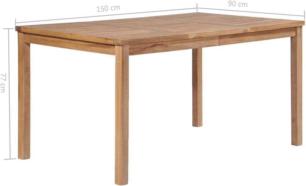 Patio Dining Table,Outdoor Dining Table,Porch Side Table,Garden Table,Suitable for Both Indoor and Outdoor use, 43.3"x43.3"x30.3" Solid Teak Wood