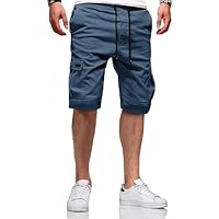JACKETOWN Pantaloncini Uomo Pantaloncini Cargo Uomo Bermuda in Cotone Pantaloni Casual Estivi Elasticizzati in Vita con Tasche