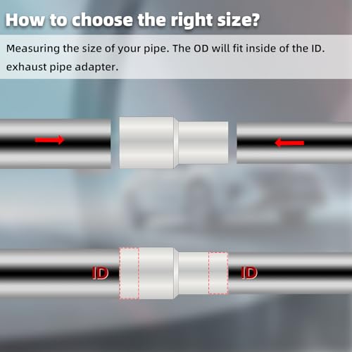 Image of A-KARCK Exhaust Adapter Connector 2.25 inch ID to 3 inch ID, Exhaust Pipe Reducer 4 inch Overall Length 304 Stainless Steel
