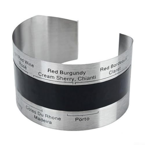 Linnkyfloa Termómetro acrílico LCD para botella de vino con pulsera de clip de acero inoxidable, no requiere batería, sin mercurio, seguro para botellas de vino tinto, cerveza champán, vino tinto