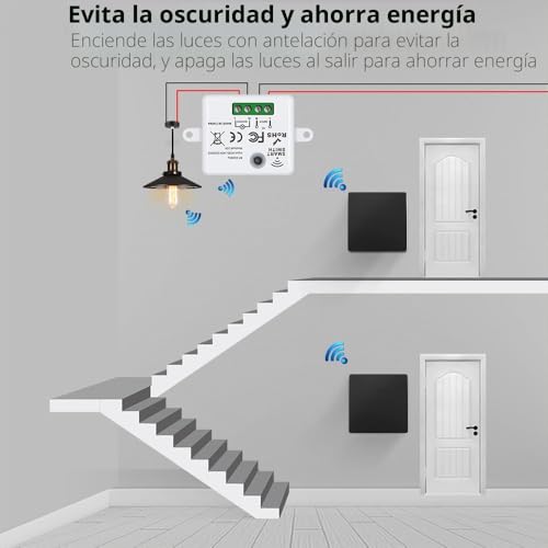 Interruptor inalámbrico de 2 vías con receptor RF433 para controlar luces de casa sin cables 5