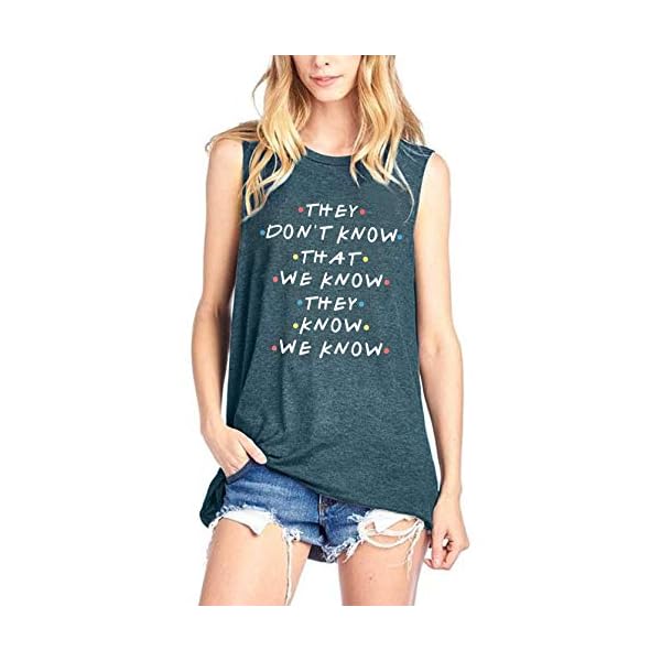 BLANCHES-Women-Friends-They-Dont-Know-Tank-Tops-TV-Show-Shirt-Sleeveless-Tee-Summer-Workout-Tops Plus Size Christmas Shirt Women Gnomes T-Shirt Xmas Buffalo Plaid Splicing Tshirt Holiday Shirts Tops Green