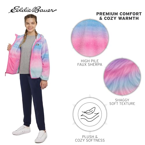 Image of Eddie Bauer Girls' Quest Plush High Pile Faux Sherpa Hooded Jacket