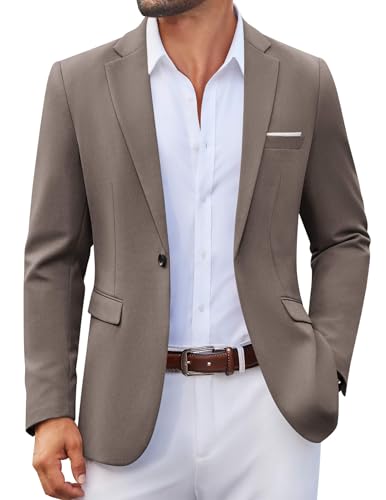 Image of COOFANDY Mens Blazer Casual Sport Coats Lightweight Sports Jacket | One Button, Notched Lapel, 4 Functional Pockets, Double Back Vent, Classic Fit, Ideal for Weddings & Proms & Parties