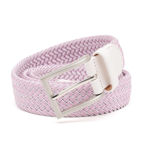 Image of Men's Stretch Braided Elastic Woven Canvas Golf Belt, multicolor,1 3 /8 inch