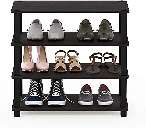 Image of Ash & Roh 4-Tier Shoe Rack, Organizer Storage for Closet Sturdy Boots Shoes Storage for 12-15 Pairs, Free Standing Shoe Shelf for Entryway, Bedroom, Front Door (Shoes Rack)