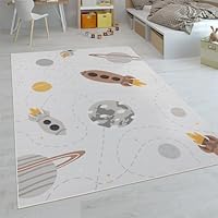 Paco Home Kids Rug, Play Mat Playroom Rug, Animals Roads Cars Maps Treasure Hunt Pirates, Size:200x200 cm square, Colour:Cream 2