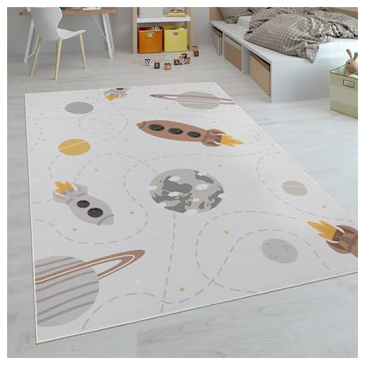 Alfombras Infantiles Juego Pelo Corto Coloridas Diferentes Diseños, tamaño:80x150 cm, Color:Crema 2