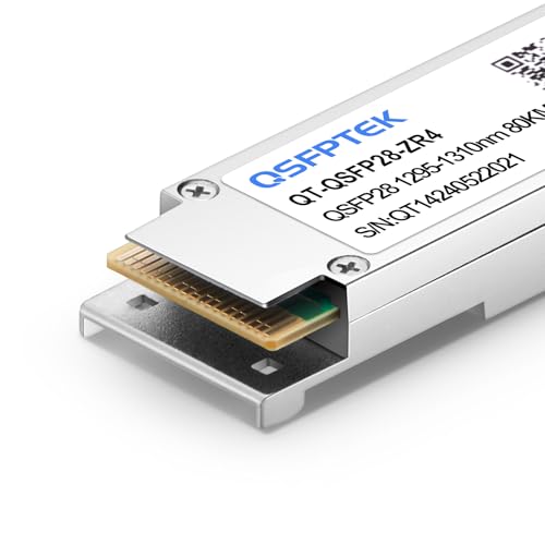 Image of QSFPTEK 100GBASE-ZR4 QSFP28 Module, 100gbe Computer Networking Transceiver, 100Gigabit Mini GBIC Optical Quad Small Form-Factor Pluggable LC, 1310nm 80 km, SMF Compatible for Cisco QSFP-100G-ZR4-S