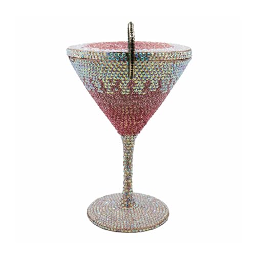 Image of Women Goblet Rhinestone Evening Bag Cocktail Cup Diamond Clutch Funny Crystal Prom Handbag Wedding Purse for Party