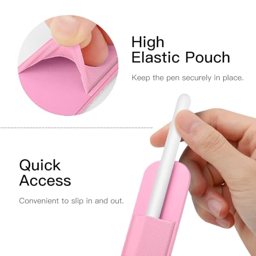 Image of MoKo Adhesive Pencil Case Holder Sticker for Apple Pencil, Flowers Pink