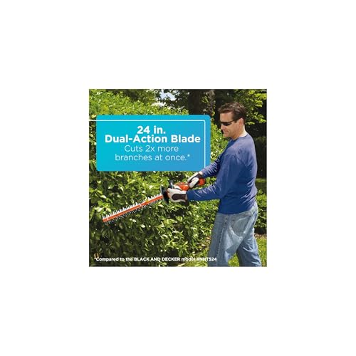BLACK+DECKER 40V MAX Hedge Trimmer, Cordless, 24-Inch Blade, Battery and Charger Included (LHT2436) - image 3