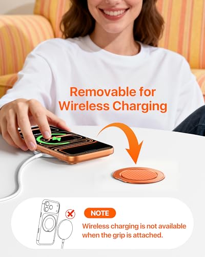 andobil [2026 Ultra-Thin] Magnetic Phone Ring Grip for MagSafe, Orange - image 8