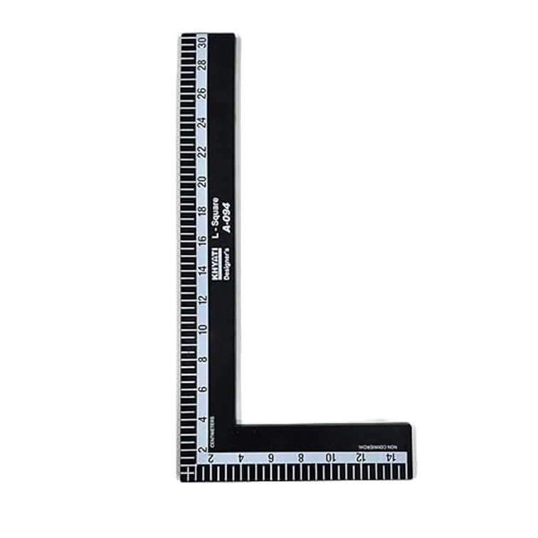 Tailoring Rulers for Fashion Designers, Garment and Dress Making Scales (Black-30cm/L square Scale)-image-39