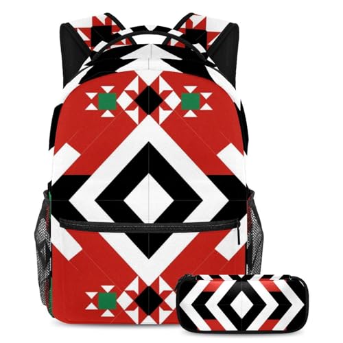 Sac à dos d'école grand modèle avec trousse au design original de drapeau artistique
